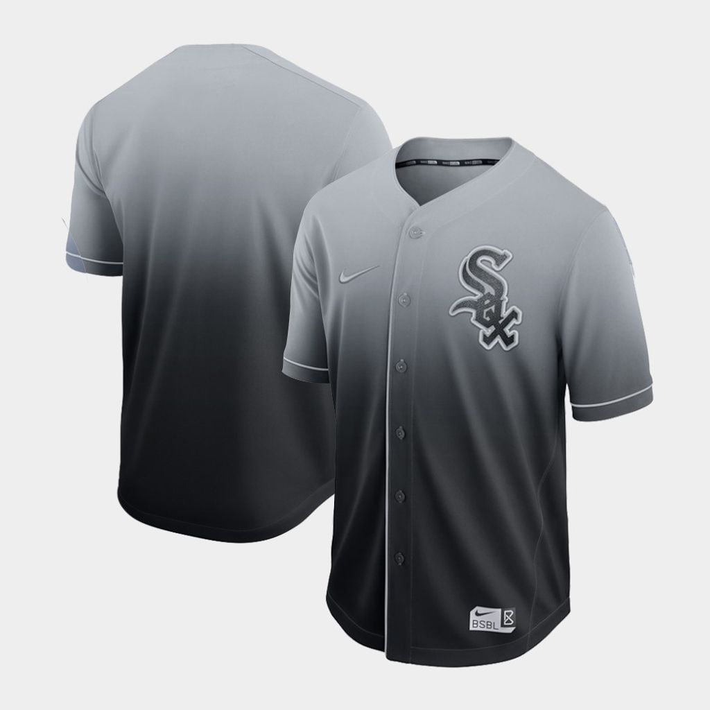 Men Chicago White Sox Blank Grey Nike Fade MLB Jersey